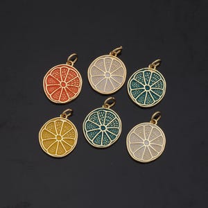 18K Gold Filled Lemon Pendant Fruit Charm for DIY Jewelry Finding Necklace Bracelet AD-475