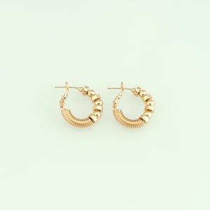1pair 18K Gold Filled Dainty Huggie Earring Findings Gold Ball Earrings for Earring Supplies for DIY Jewelry Finding NY-1068