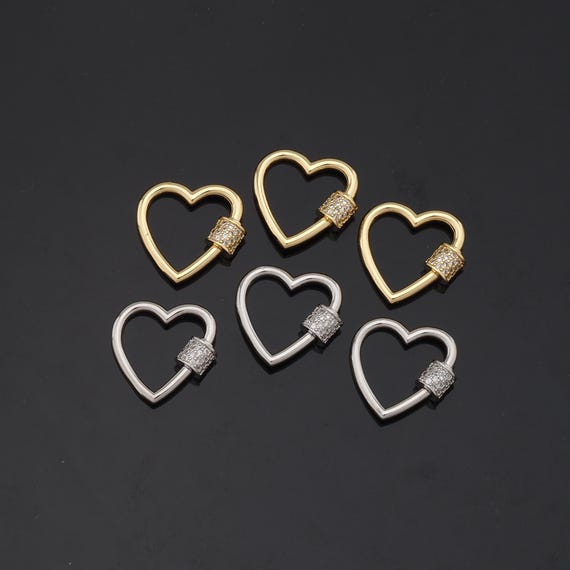 18K Gold Filled Heart Carabiner Clasp,carabiner Lock Connector