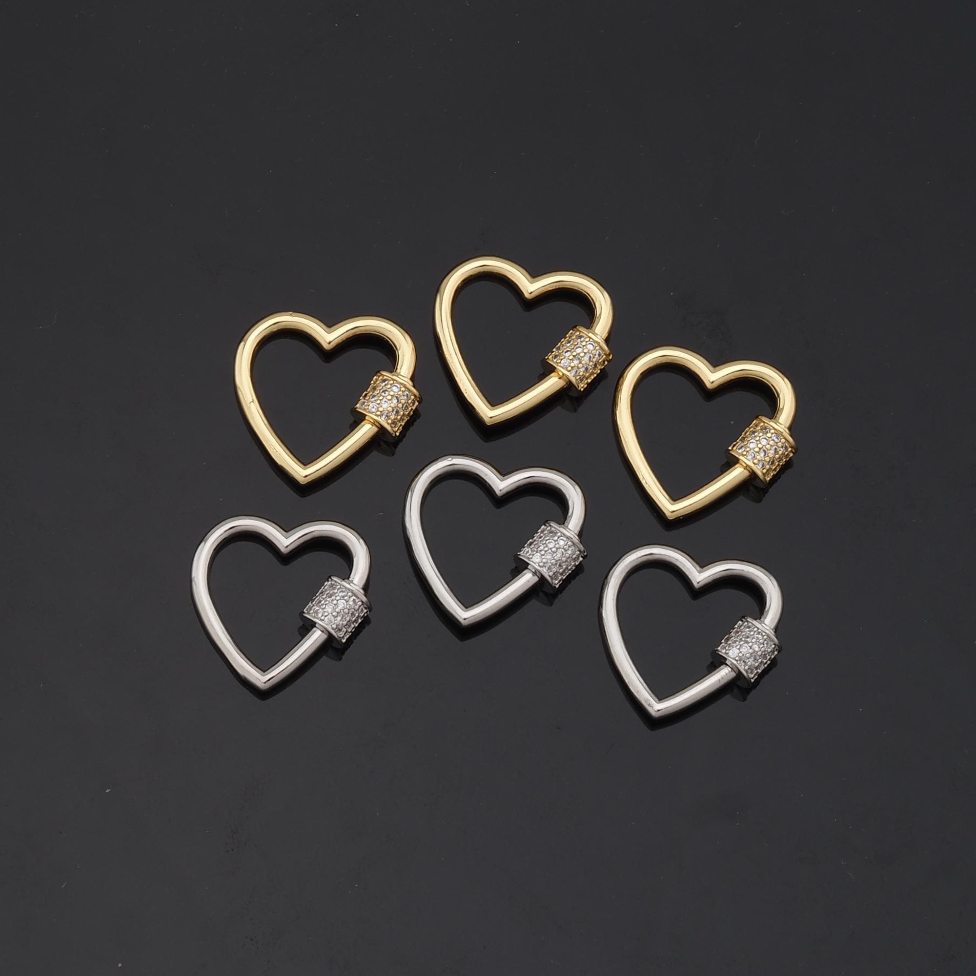 18K Gold Filled Heart Carabiner Clasp,carabiner Lock Connector
