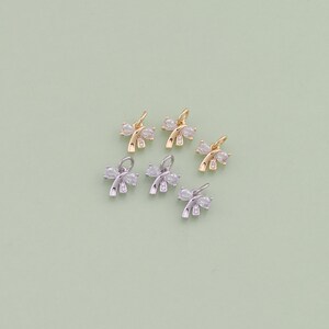 1pcs 18K Gold Filled Bow Pendant Mini Bow Charm for DIY Jewelry Finding Necklace Bracelet AD1309
