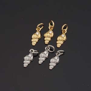 Pendentif coquillage rempli d&#39;or 18 carats breloque conque pour bijoux à bricoler soi-même trouver collier bracelet AD-86