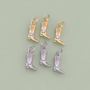 1pcs 18K Gold Filled Cowboy Boots Pendant Cowboy Shoes Charm for DIY Jewelry Finding Necklace Bracelet AD1147