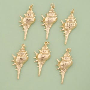 1 pièces pendentif coquillage rempli d&#39;or 18 carats breloque pour bijoux à bricoler soi-même trouver collier bracelet XT-177
