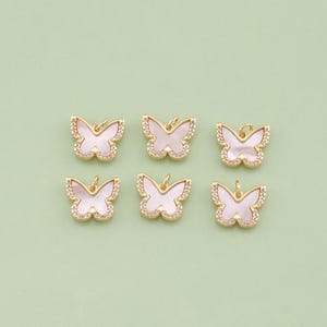 1pcs 18K Gold Filled Enamel Butterfly Pendant Insect Charm for DIY Jewelry Finding Necklace Bracelet XT-243