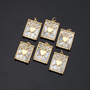 18K Gold gefüllte Tarot Anhänger Drei der Schwerter Charme für DIY Schmuck finden Halskette Armband AD-758