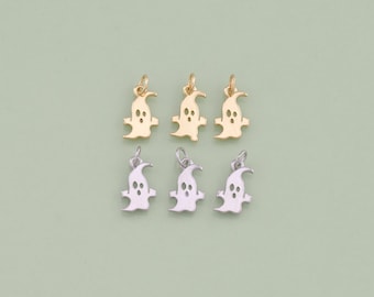 1pcs 18K Gold Filled Ghost Pendant Halloween Charm for DIY Jewelry Finding Necklace Bracelet AD2006