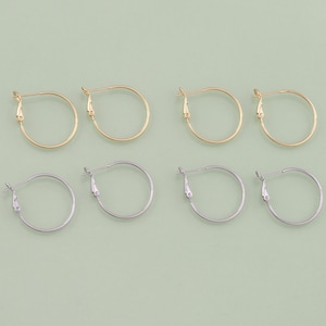 1pair 18K Gold Filled Dainty Thin Hoops Huggie Earring Findings Gold Square Earrings for Earring Supplies for DIY Jewelry Finding AD2226