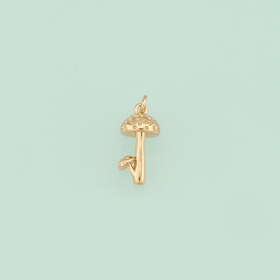 1pcs 18K Gold Filled Mushroom Pendant Charm for DIY Jewelry Finding Necklace Bracelet NY-315