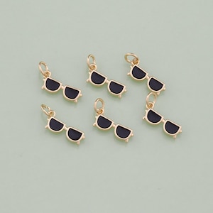 1pcs 18K Gold Filled Sunglasses Pendant Classes Charm for DIY Jewelry Finding Necklace Bracelet AD2182