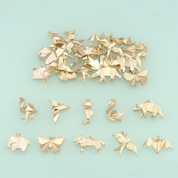 1pcs 18K Gold Filled Origami Pendant Charm for DIY Jewelry Finding Necklace Bracelet NY-187