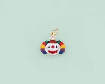 1 stücke 18K Gold Filled Emaille Joker Anhänger Clown Charme für DIY Schmuck finden Halskette Armband NY-330