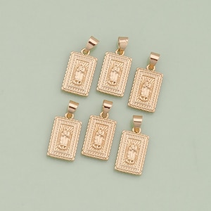1pcs 18K Gold Filled Virgin Mary Pendant Our Lady Medallion Charm for DIY Religious Jewelry Finding Necklace Bracelet AD-1006