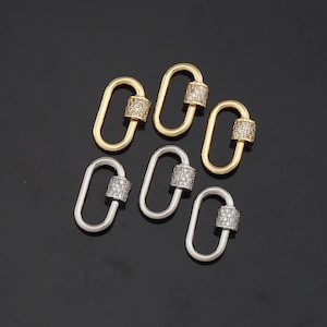 18K Gold Filled Oval Carabiner Clasp,Carabiner Lock Connector,Spring Push Gate For DIY Jewelry Clasp Finding Necklace Bracelet AD-613
