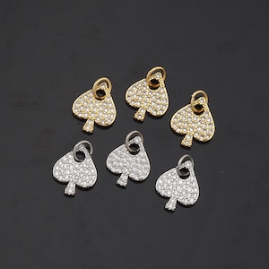 1pcs 18K Gold Filled Poker Pendant Charm for DIY Jewelry Finding Necklace Bracelet AD-710