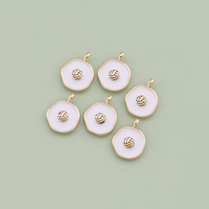 1pcs 18K Gold Filled Volleyball Pendant Volleyball Charm for DIY Jewelry Finding Necklace Bracelet AD1352