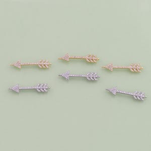 1pcs 18K Gold Filled CZ Arrow Pendant Connector Charm for DIY Jewelry Finding Necklace Bracelet AD2234