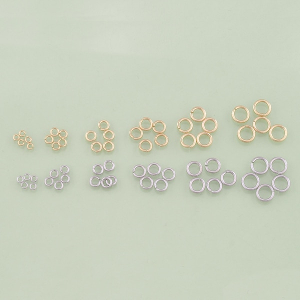 100pcs 18K Gold Filled Jump Rings,Split Jump Ring Connectors for DIY Jewelry Finding Necklace Bracelet