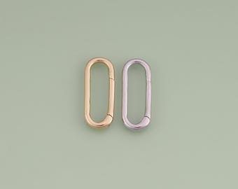 1pcs 18K Gold Filled Oval Spring Clasp,Oval Charm for DIY Jewelry Finding Necklace Bracelet