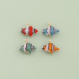 1pcs Fish Ceramic Pendant Colorful Ceramic Charm for DIY Jewelry Finding Necklace Bracelet RPL-176