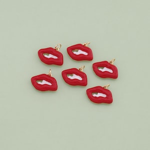 1pcs 18K Gold Filled Lips Pendant Lips Charm for DIY Jewelry Finding Necklace Bracelet XT126