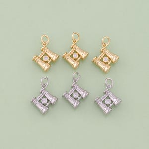 1pcs 18K Gold Filled CZ Telescope Pendant Telescope Charm for DIY Jewelry Finding Necklace Bracelet AD-2968