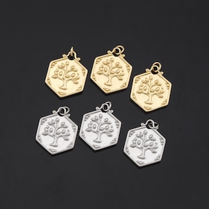 1pcs 18K Gold Filled Tree of Life Pendant Tree of Life Charm for DIY Jewelry Finding Necklace Bracelet AD-823