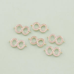1pcs 18K Gold Filled CZ Infinity Pendant Connector Charm for DIY Jewelry Finding Necklace Bracelet AD2533