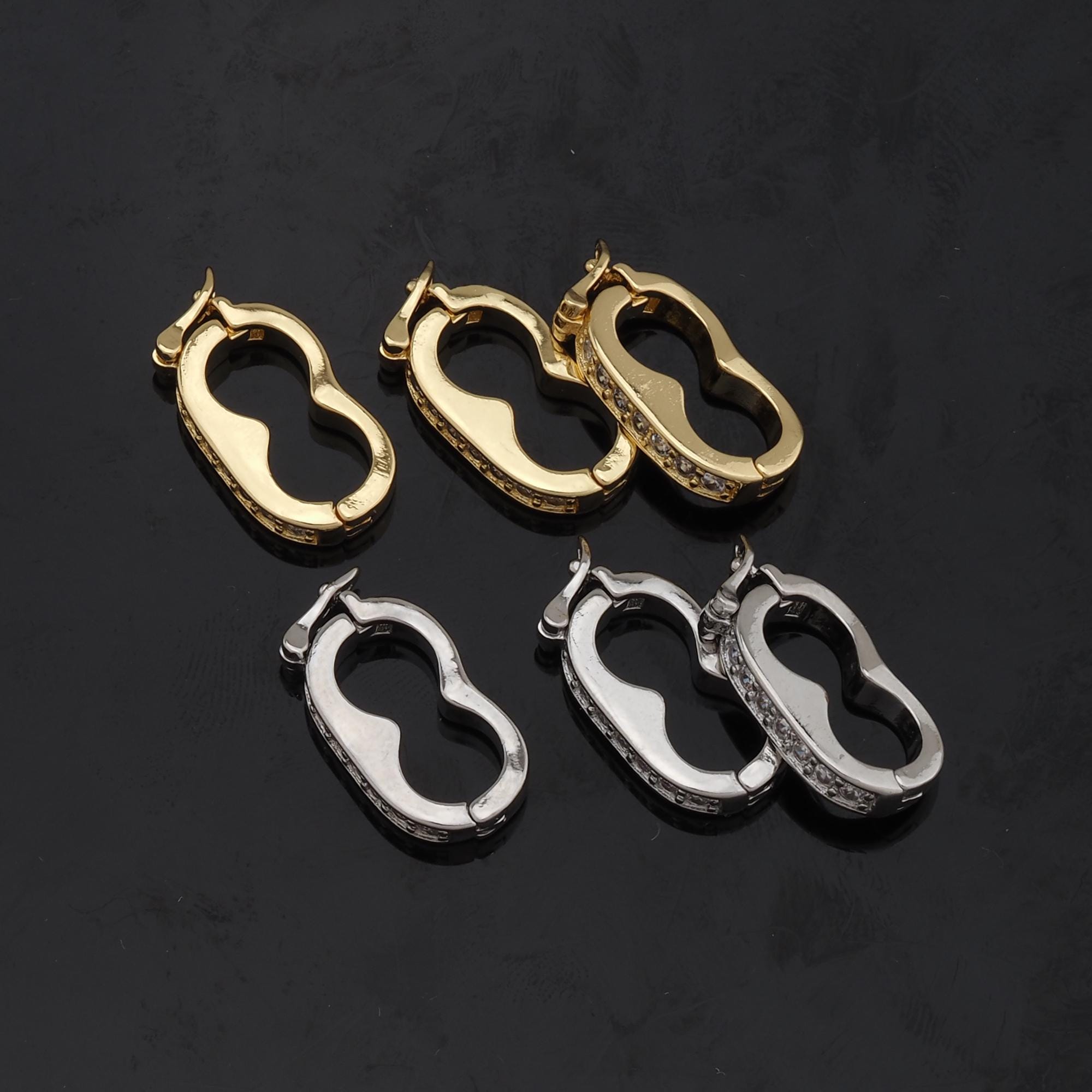 18K Gold Filled Enhancer Clasp,carabiner Lock Connector,spring