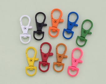 18K Gold Filled Enamel Lobster Swivel Clasp,Carabiner Lock Connector,Spring Push Gate For DIY Jewelry Clasp Finding Necklace Bracelet XT07
