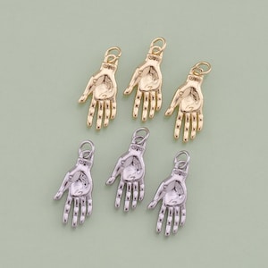 1 stücke 18K Gold Füllte Hand Anhänger Hand Geste Charme für DIY Schmuck finden Halskette Armband AD-1101