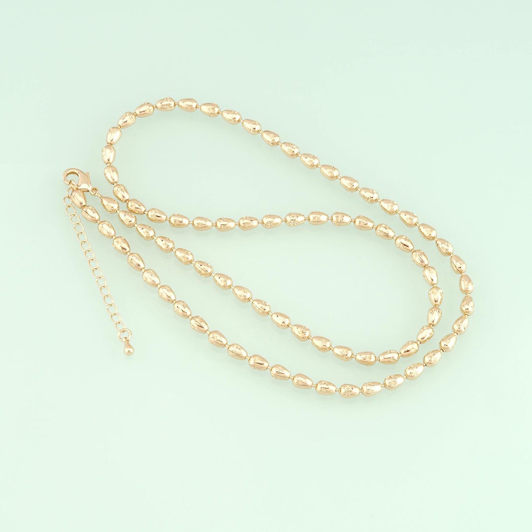 18K Gold Filled Oval Ball Chain Necklace,thin Link Chain for