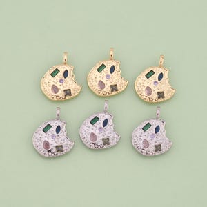 1pcs 18K Gold Filled Biscuit Pendant Biscuit Charm for DIY Jewelry Finding Necklace Bracelet AD-3097