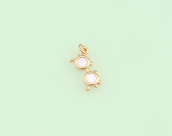 1pcs 18K Gold Filled Enamel Glasses Pendant Sunglasses Charm for DIY Jewelry Finding Necklace Bracelet NY-613