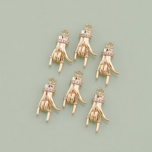 1pcs 18K Gold Filled Hand Pendant Hand Gesture Charm for DIY Jewelry Finding Necklace Bracelet AD1124