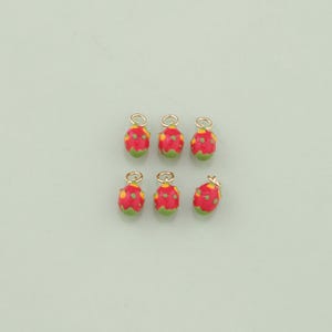 1pcs 18K Gold Filled Enamel Dragon Fruit Pendant Fruit Charm for DIY Jewelry Finding Necklace Bracelet AD2494