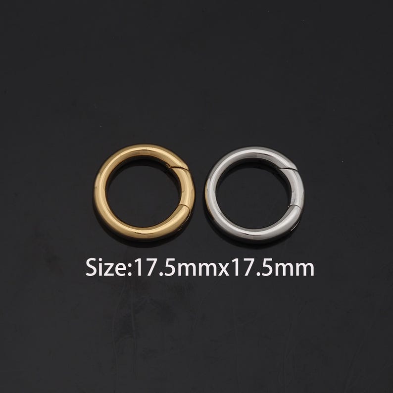 18K Gold Filled Round Carabiner Clasp,carabiner Lock Connector,spring ...