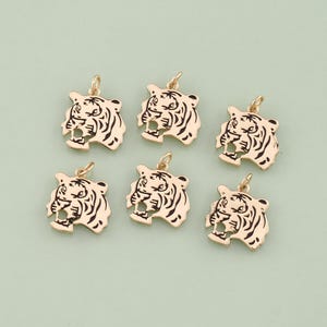 1pcs 18K Gold Filled Tiger Pendant Tiger Charm for DIY Jewelry Finding Necklace Bracelet AD-2910