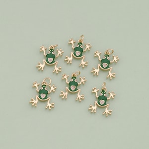 1pcs 18K Gold Filled Frog Pendant Charm for DIY Jewelry Finding Necklace Bracelet AD1205