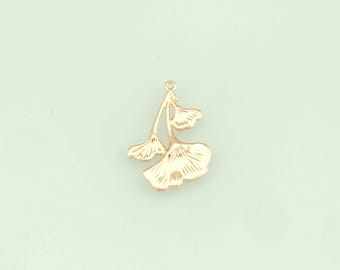 1pcs 18K Gold Filled Ginkgo Leaf Pendant Leaf Charm for DIY Jewelry Finding Necklace Bracelet NY-1214