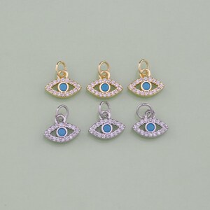1pcs 18K Gold Filled Mini Evil Eye Pendant Blue Evil Eye Charm for DIY Jewelry Finding Necklace Bracelet AD1558