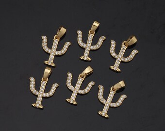 1pcs 18K Gold Filled Neptune Pendant Neptune Symbol Charm for DIY Jewelry Finding Necklace Bracelet AD-465