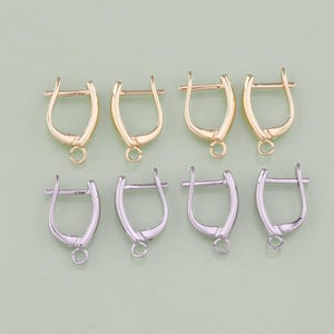 1pair 18K Gold Filled Dainty Huggie Earring Findings Gold Hoops for Earring Supplies for DIY Jewelry Finding AD2091