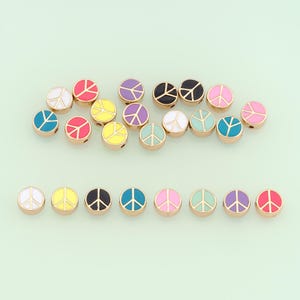 1pcs 18K Gold Filled Peace Symbol Spacer Beads Pendant Peace Symbol Charm for DIY Jewelry Finding Necklace Bracelet NY-711