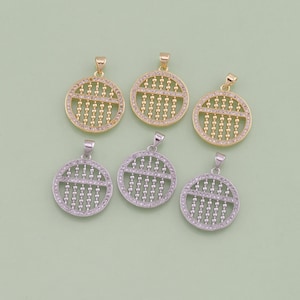 1pcs 18K Gold Filled CZ Abacus Pendant Abacus Charm for DIY Jewelry Finding Necklace Bracelet AD1893
