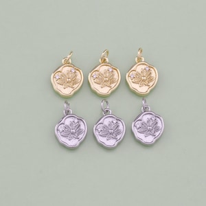 1pcs 18K Gold Filled CZ Flower Pendant Flower Charm for DIY Jewelry Finding Necklace Bracelet AD2205