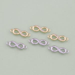 1pcs 18K Gold Filled CZ Infinity Pendant Connector Charm for DIY Jewelry Finding Necklace Bracelet AD2453