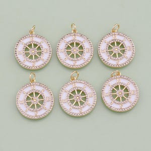 1pcs 18K Gold Filled CZ Compass Pendant Compass Charm for DIY Jewelry Finding Necklace Bracelet AD2170