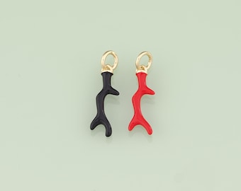 1pcs 18K Gold Filled Enamel Horn Pendant Horn Charm for DIY Jewelry Finding Necklace Bracelet AD3424