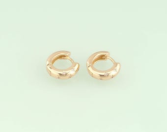 1pair 18K Gold Filled Dainty Huggie Earring Findings Gold Star Hoops Earrings for Earring Supplies for DIY Jewelry Finding NY-960